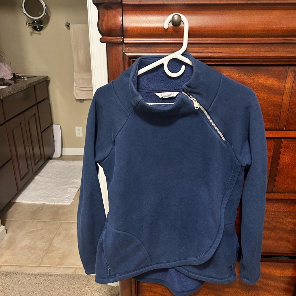 Athleta Deep Blue Cowl Neck Sweater